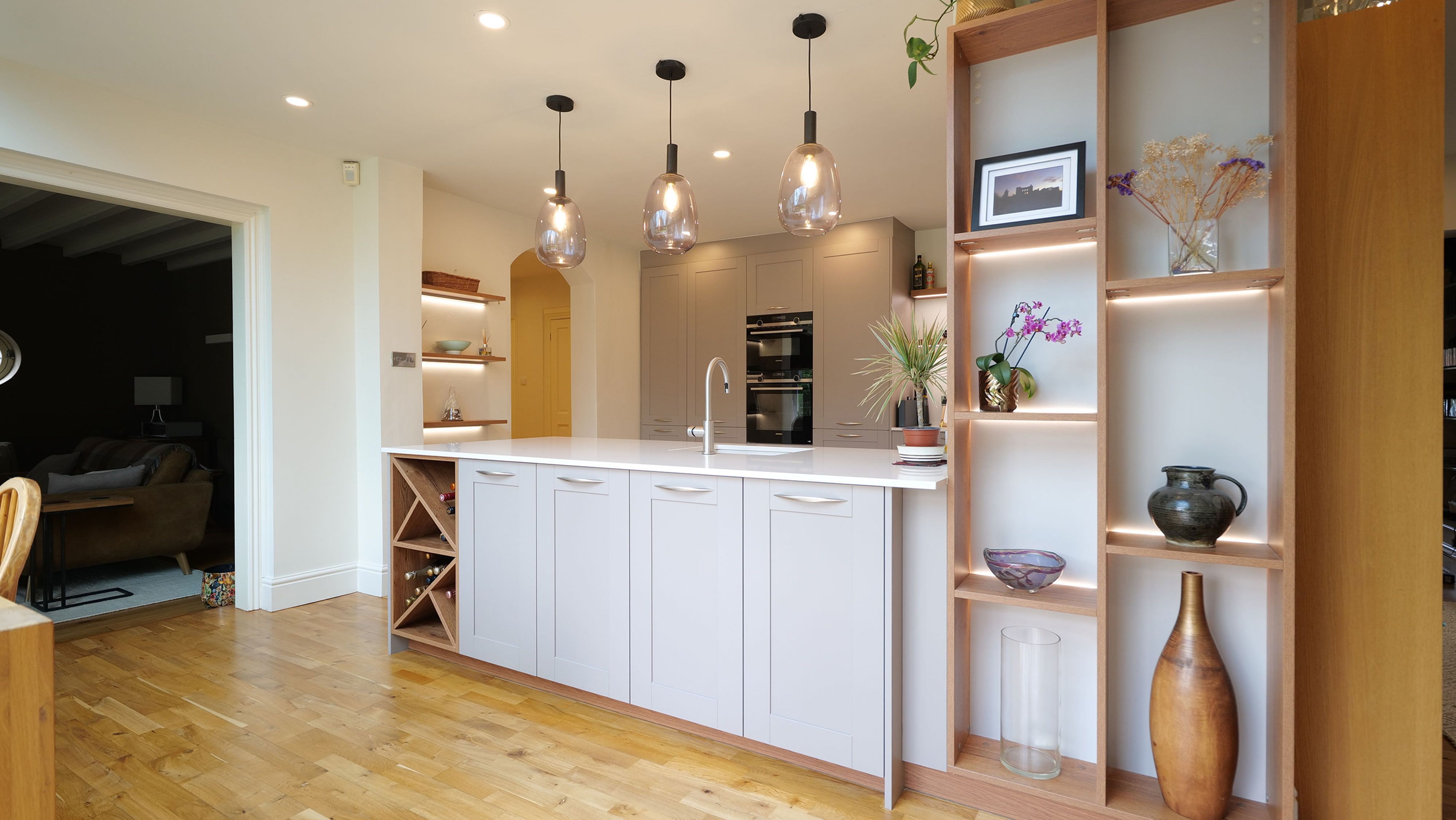 White & navy blue modern kitchen